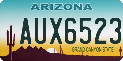 AZ license plate AUX6523