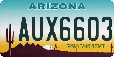 AZ license plate AUX6603