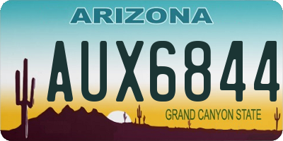 AZ license plate AUX6844