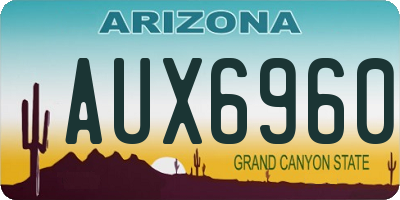 AZ license plate AUX6960