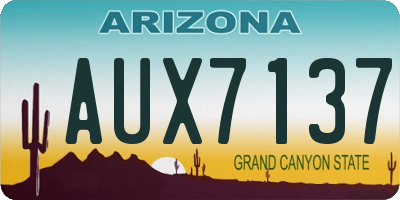 AZ license plate AUX7137