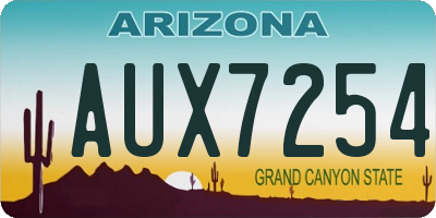 AZ license plate AUX7254