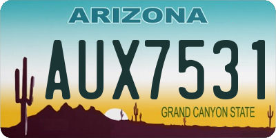 AZ license plate AUX7531