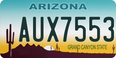 AZ license plate AUX7553