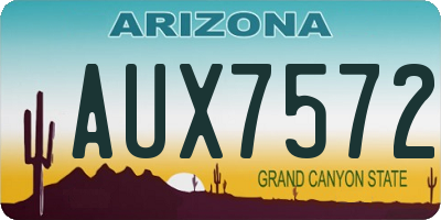 AZ license plate AUX7572