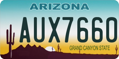 AZ license plate AUX7660
