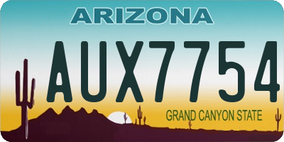 AZ license plate AUX7754