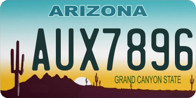 AZ license plate AUX7896