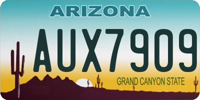 AZ license plate AUX7909