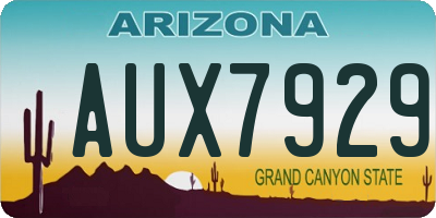 AZ license plate AUX7929