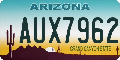 AZ license plate AUX7962