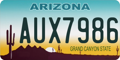 AZ license plate AUX7986