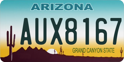 AZ license plate AUX8167