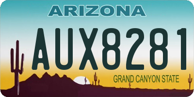 AZ license plate AUX8281