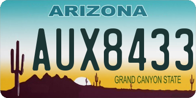 AZ license plate AUX8433