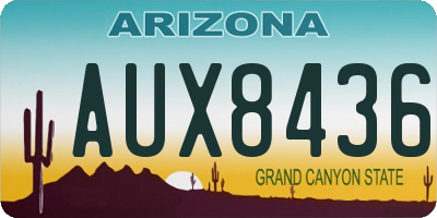 AZ license plate AUX8436