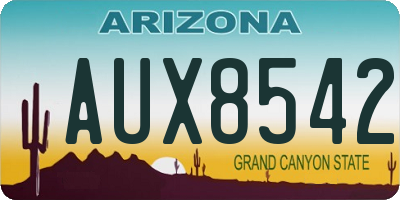 AZ license plate AUX8542