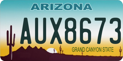 AZ license plate AUX8673