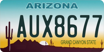 AZ license plate AUX8677