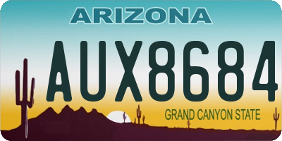 AZ license plate AUX8684