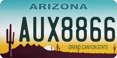 AZ license plate AUX8866