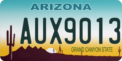 AZ license plate AUX9013