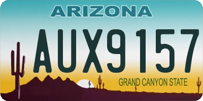 AZ license plate AUX9157
