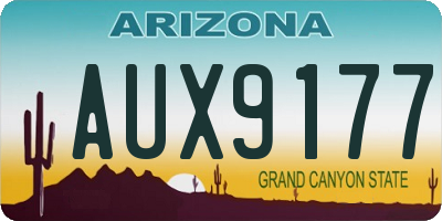 AZ license plate AUX9177