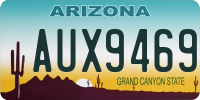 AZ license plate AUX9469