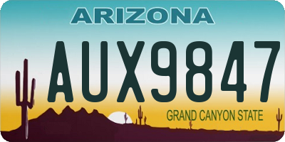 AZ license plate AUX9847
