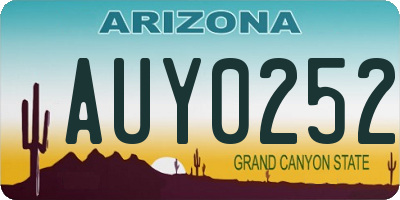 AZ license plate AUY0252
