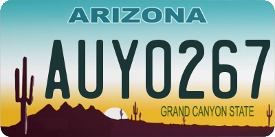 AZ license plate AUY0267