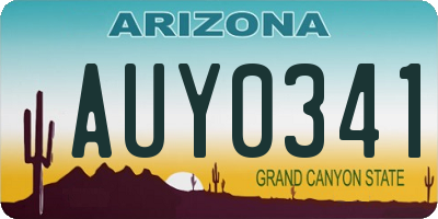 AZ license plate AUY0341