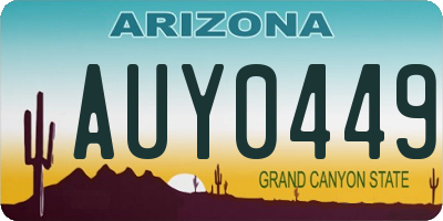 AZ license plate AUY0449