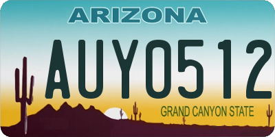 AZ license plate AUY0512