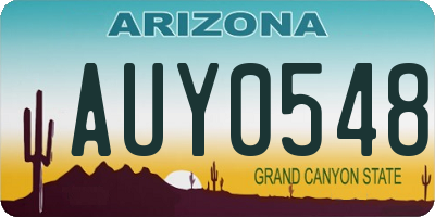 AZ license plate AUY0548