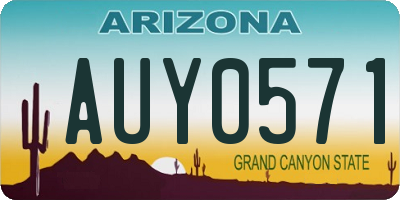 AZ license plate AUY0571