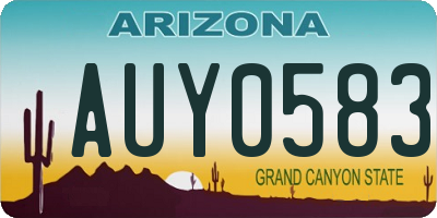 AZ license plate AUY0583