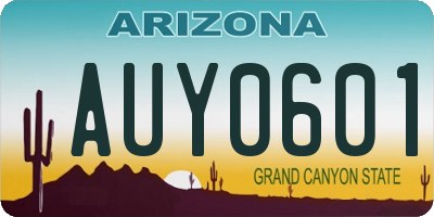 AZ license plate AUY0601