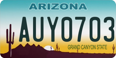 AZ license plate AUY0703