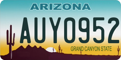 AZ license plate AUY0952