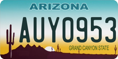 AZ license plate AUY0953