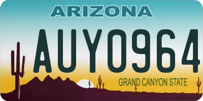 AZ license plate AUY0964