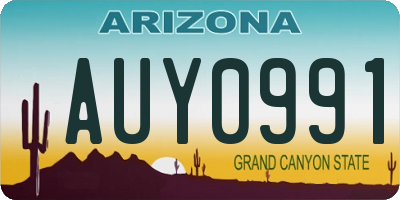 AZ license plate AUY0991