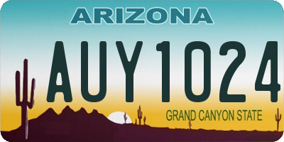 AZ license plate AUY1024
