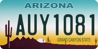 AZ license plate AUY1081