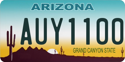 AZ license plate AUY1100
