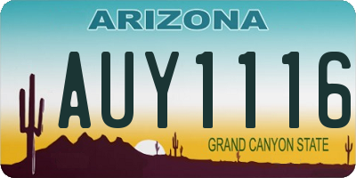 AZ license plate AUY1116