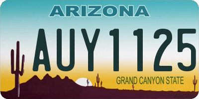 AZ license plate AUY1125