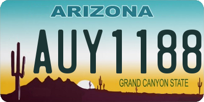 AZ license plate AUY1188